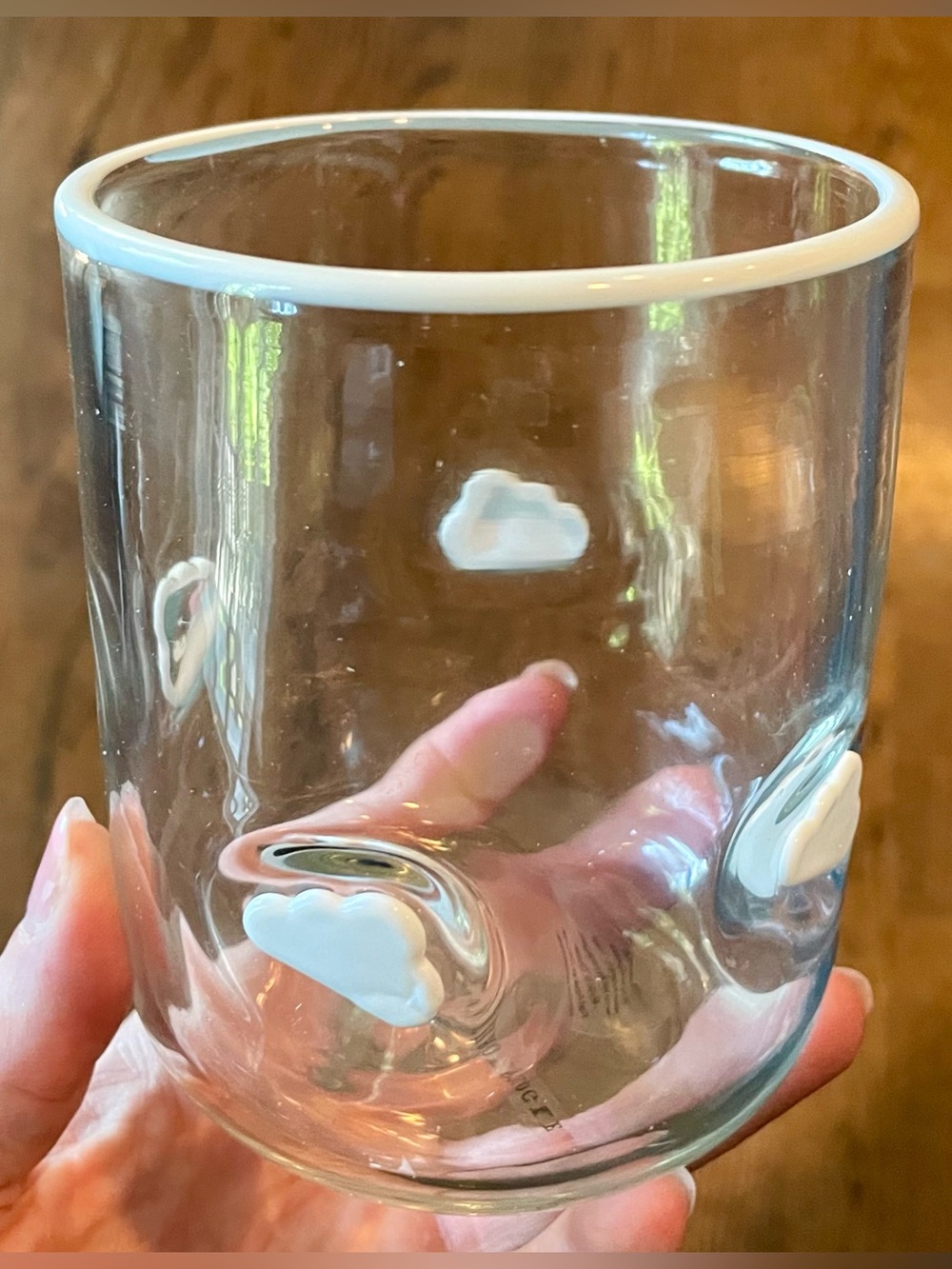 rare Anthropologie Confetti Cream Cloud Icon Juice Glass clear